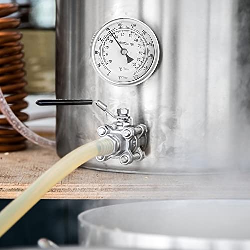 Dial Thermometer, Mnpt 0 to 220f Stainless Steel Brew Pot Thermometer for Homebrew Beer and Wine Thermometer