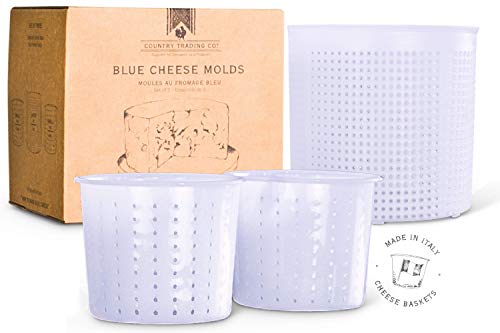 Country Trading Co. Cheese Molds Set of 3 for Making Blue and Hard Cheeses at Home - Quality Italian Baskets to Make Gorgonzola Colby Gouda Cheddar or DIY Organic Vegan Nut Cheese Maker - size: Set of 3