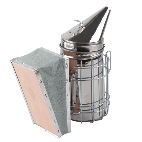 Honey Keeper Bee Hive Smoker, Bee Smoker Stainless Steel, Bee Hive Smoker with Heat Shielding Suitable for Air Flow and Heat Protection