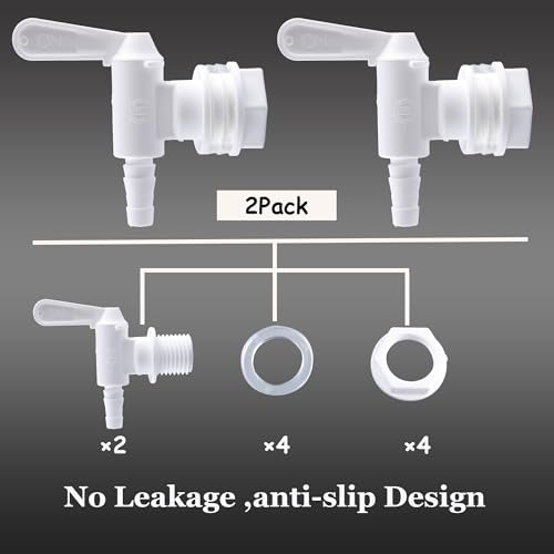 Plastic Bucket Spigot 2 Pack Fermentation Valve for 5 Gallon Home Brewing Bucket Beer Wine Making Bottling Faucet with Barbed Outlet by GWENBHMTOOL - size: 2 PACK