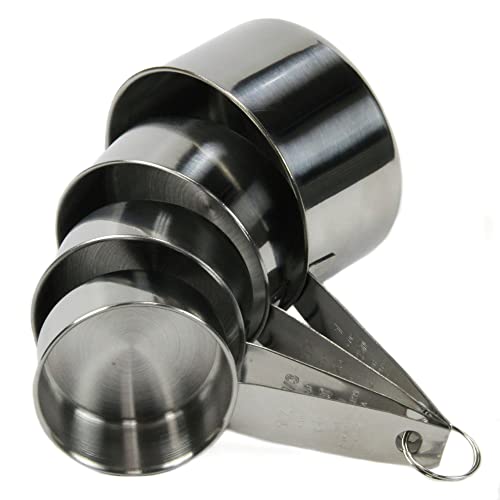 Chef Craft Select 4 Piece Measuring Cup Set, 1/4, 1/3, 1/2 and 1 cup, Stainless Steel - style: Measuring Cup Set
