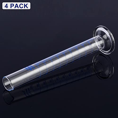Labasics 4-Pack Borosilicate Glass 100 ml Heavy Wall Graduated Cylinder Measuring Cylinder - size: 100 ml