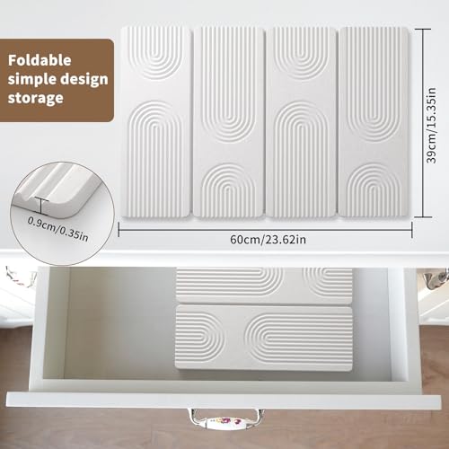 Stone Drying Mat for Kitchen Counter,Foldable(White (4-fold), 24" × 16") | Large Quick-Dry Diatomaceous Earth Dish Drying Mat with PU Non-Slip Base,for Bottles Cups Dishes - color: White (4-fold)