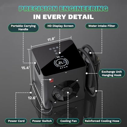 Cold Plunge Chiller Pro, Upgraded 1/2HP Ice Bath Chiller for Any Tub, Cools to 39°F, No Pump or Plumbing Needed, WiFi App Control, Ready-to-Use for Outdoor Home Cold Therapy