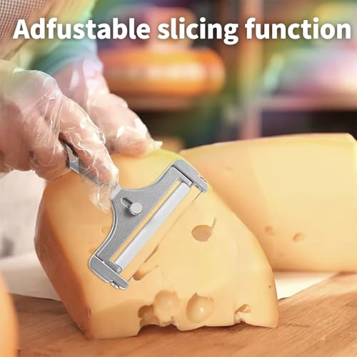 Stainless Steel Wire Cheese Slicer with 4 Extra Wires Cheese Cutter for Mozzarella, Cheddar, Gruyere