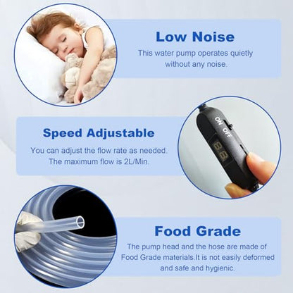 Food Grade Electric Water Transfer Pump Siphon Self-Priming Small Water Pump Portable USB 5V 2L/Min Adjustable Flow for Home Brew Wine, Beer, Kombucha, Ice Maker, Bottled Water, Coffee, Cooking - color: Usb-5v-water Pump