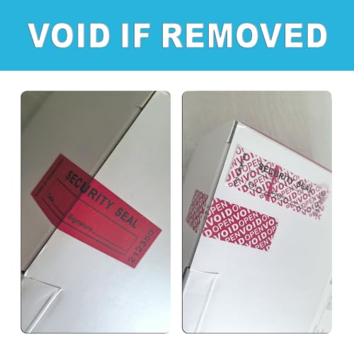 350pcs Tamper Evident Proof Security Warranty Void Total Transfer Seals/Stickers High Security Tamper for Reusable Package Serial Numbers(1 x 3.35Inches,red) - style: red 350