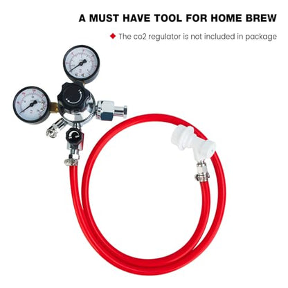 FERRODAY Ball Lock Gas Line Assembly 5ft Red Long Tubing 5/16 Ball Lock Gas Disconnect Set Home Brewing Kit Ball Lock CO2 Gas Hose Assemble for Draft Beer Home Brewing (Pack of 2) - size: 5ft Gas Line Assembly (Pack of 2)