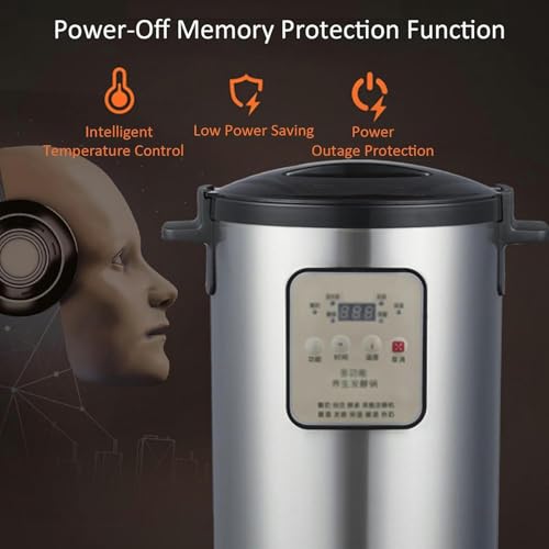 Commercial Fermentation Machine 12L, Automatic Fermenter with LCD Display & Intelligent Temp Control, Stainless Steel Inner Pot for Yogurt, Black Garlic & Natto