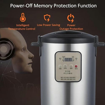 Commercial Fermentation Machine 12L, Automatic Fermenter with LCD Display & Intelligent Temp Control, Stainless Steel Inner Pot for Yogurt, Black Garlic & Natto