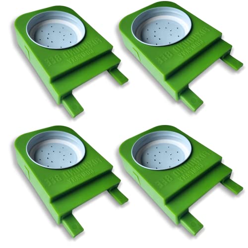 Foxhound Bee Company Front Entrance Honey Bee Feeder and Lid for Feeding Bees Water or Sugar Syrup from The Front of The Hives in Beekeeping - 4 Pack - size: 4 Pack Entrance Feeders