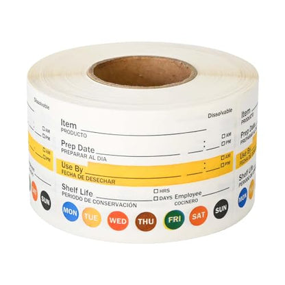 L LIKED Dissolvable Label Shelf Life for Food Rotation Use by Stickers 2 x 3 Inch Roll of 500 Labels