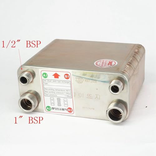Generic 50 Plates Heat Exchanger Beer Wort Chiller Cooler 304 Stainless Steel for Home Brewing Beer