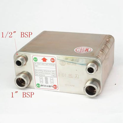 Generic 50 Plates Heat Exchanger Beer Wort Chiller Cooler 304 Stainless Steel for Home Brewing Beer