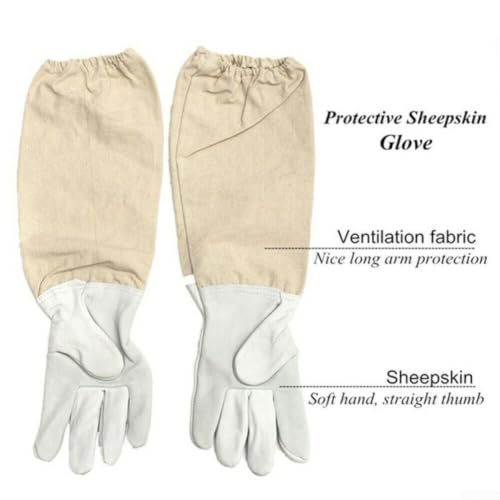 Full Body for beekeeping Suit with Gloves XL - 3 Layer Ventilated Sting Proof Bee Suit for Men Women - Cotton Apiary Jacket with Removable Hood