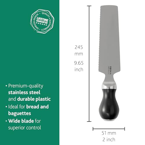 BOSKA Raclette Knife PRO- Stainless Steel - Spatula - Serrated Edge - Raclette - Serving Cutting Tool for Cheese Slicing or Bread Knife - Small Kitchen Knife Durable