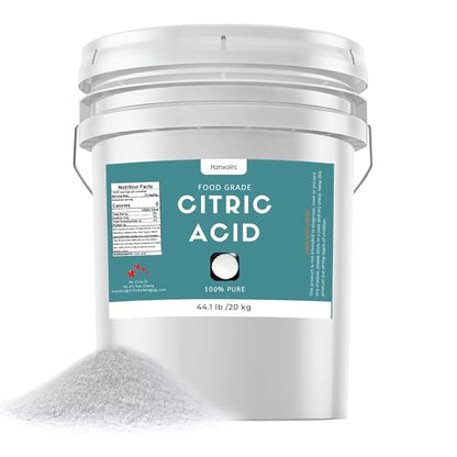 44.1 lb Citric Acid Powder Food Grade, Citric Acid for Cleaning, Canning and Baking, 100% Pure, Natural Preservative, Ideal for DIY Bath Bombs - size: 44.1 lb