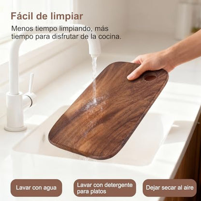 Wood Cutting Boards For Kitchen, Small Portable Walnut Chopping Boards For Outdoor Cooking Draining Lunch Boxes, Serving Boards for Sandwich Cheese Meal Breakfast(L（18 * 12 * 1cm）) - size: L（18*12*1cm）
