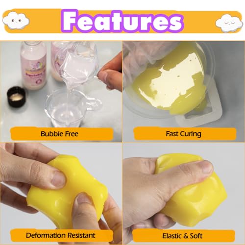 Taba Squishy Maker Squeeze Cheese Cube Silicone Gel Mold Kits Pack - color: Cheese Cube