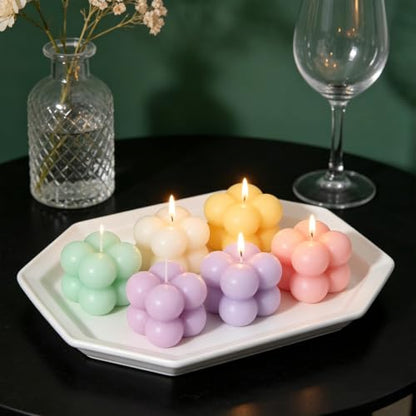 3D Mini Bubble Candle Molds, 15-Cavity Silicone Bubble Cube Molds for Candle, Wax, Resin, Cube Molds for Mousse, Cake, Chocolate, Candy - color: White-R0143 (Small Bubble)