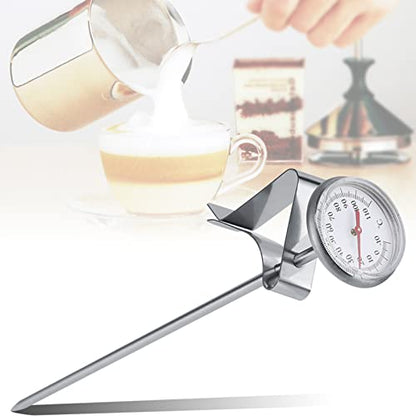Stainless Steel Milk for Machines – Easy-to-, Temperature Control Tool Compatible with Home & Cafe Coffee Frothing
