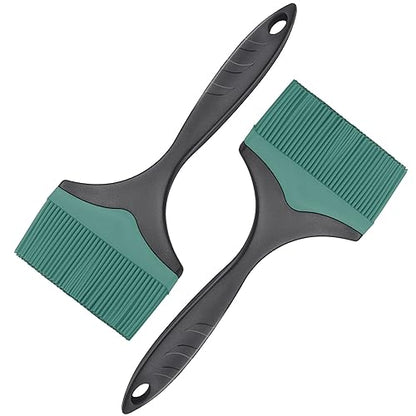 Large Silicone Grill Basting Brush - 3.95inch Extra Wide Silicone Basting Brush for Grilling,Heat Resistant Brushes Spread Oil Butter Sauce for Cooking Baking BBQ,Dishwasher Safe（Green 2） - color: Green 2