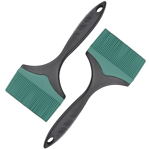 Large Silicone Grill Basting Brush - 3.95inch Extra Wide Silicone Basting Brush for Grilling,Heat Resistant Brushes Spread Oil Butter Sauce for Cooking Baking BBQ,Dishwasher Safe（Green 2） - color: Green 2