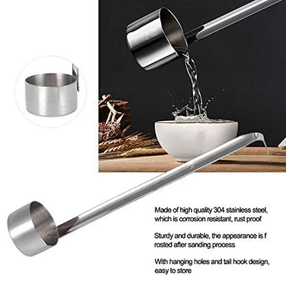 Stainless Steel Wine Dipper, Long Handle with Hook - 25ml, 50ml, 125ml, 250ml, 500ml Pouring Spoon - size: 50ML