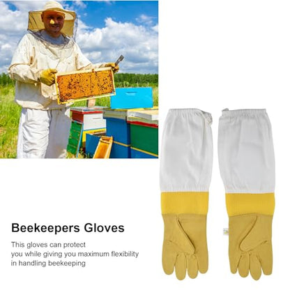 Beekeeping Gloves Durable Sheepskin Gloves with Extended Sleeves Beekeepers Safe XL