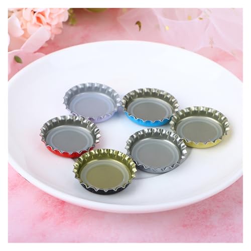 100 Pcs Caps Homebrew Beer Caps Craft Beer Bottling Caps Oxygen Absorbing Seal Caps for DIY Home Brewing Beer Tool(White) - color: White