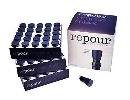 Repour Wine Saver and Stopper - Removes Oxygen, Preserving and Keeping Wine As Fresh As The Day The Bottle Was Opened (72-Pack) - color: Blue, size: 72-Pack