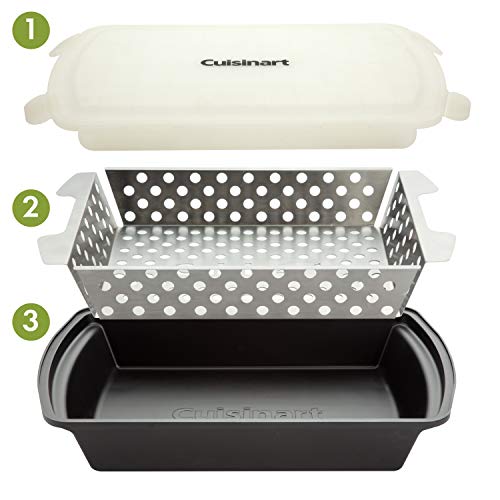 Cuisinart CMT-100 XL Collapsible Marinade Container, Black & CMT-200 Marinade Basket Set Grilling