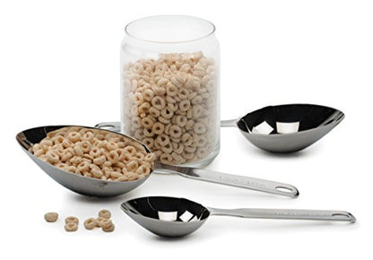 RSVP International Endurance Oval Measuring Scoop, 1/2 cup, Stainless Steel - size: Oval, 0.5-Cup