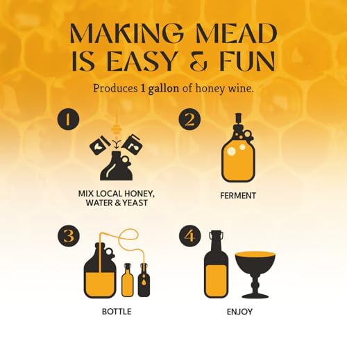 Craft A Brew - Deluxe Mead Making Kit - 1 Gallon Homebrew Starter Set with Backsweetening & Bottling Tools - DIY Mead Brewing Kit for Beginners - Just Add Honey - style: Mead Making Kit Deluxe