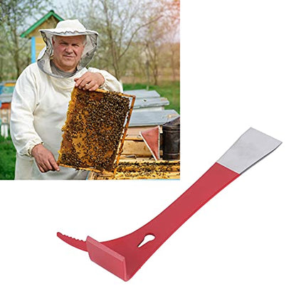 Stainless Steel Bee Hive Tool, Portable J Hook Bee Frame Lifter and Scraper for Beekeepers