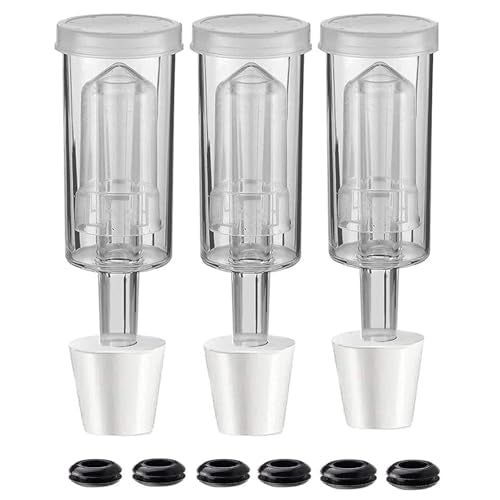 iiniim 3-Piece Airlock with 4PCS #6 Stopper and 8PCS Grommets, Fermentation Airlock Beer Wine Kombucha Brewing Kit 12Pcs Set One Size