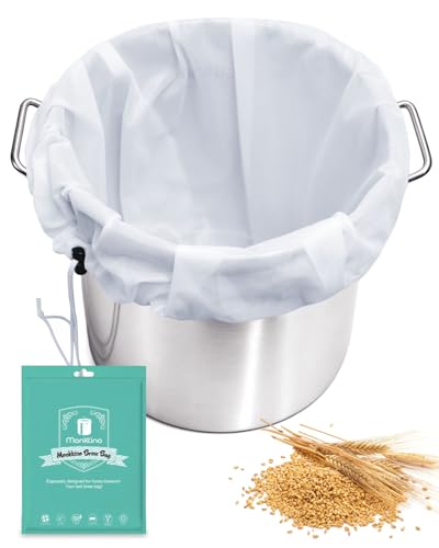 2pcs Brew Bags, Extra Large 250 Micro Fine Mesh Strainer Bag, Reusable Drawstring 5 Gallon Filter Bag for Home Brewing, Kitchen Straining for Beer, Wine, Cold Brew, Jelly, 16x18 - size: large