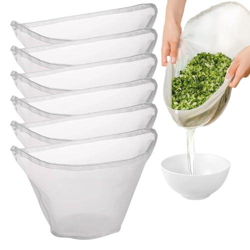 Soy Milk Bag, 2025 New Organic Unbleached Cotton Cheesecloth Bags or Food Strainer, Nut Milk Bag Reusable for Straining Oat Milk, Almond Milk, Cheese making, Juice Fine Mesh Cheese Cloth (6, Large) - size: Large