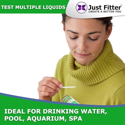 Just Fitter Alkaline Water pH Test Strips. Testing Kit for Home Drinking Water and Liquids. Universal Tester for Aquarium, Fish Tank, Pool, Hot Tub, Spa, Kombucha, Fermentation and Brewing Process.