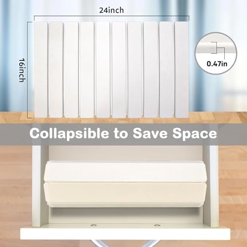2 PCS Large Stone Dish Drying Mat for Kitchen Counter, 24"×16" Dish Drying Mat with 8"x 4" Coasters, Non - Slip Collapsible Absorbent Mat for Multi - Purpose, Match Any Countertop【White】