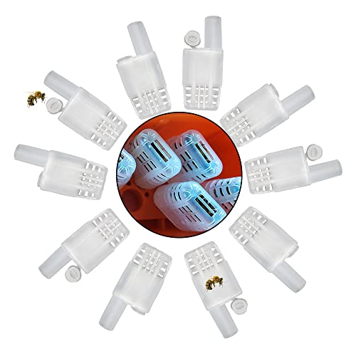 20pcs Queen Bee Cages Plastic Transporting Catcher Non-Grafting Beekeeping Queen Cage Beekeeping Rearing Cup Kit for Indoor Home Outdoor