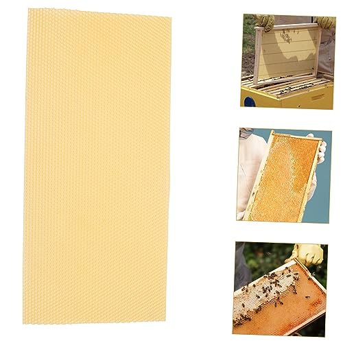LIFKOME 30pcs Beekeeping Wax Foundation Sheets for Honey Frame Beehive Natural Beeswax Honeycomb Sheets for Easy Installation and Brood Production