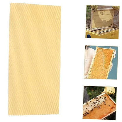 LIFKOME 30pcs Beekeeping Wax Foundation Sheets for Honey Frame Beehive Natural Beeswax Honeycomb Sheets for Easy Installation and Brood Production