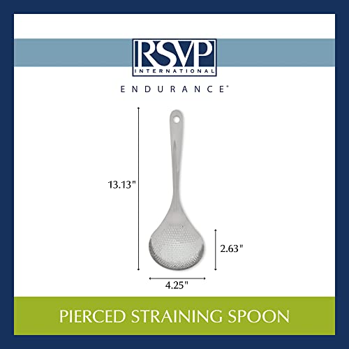 RSVP International Endurance Kitchen Collection Pierced Straining Tools, Spoon, 18/8 Stainless Steel - size: Spoon