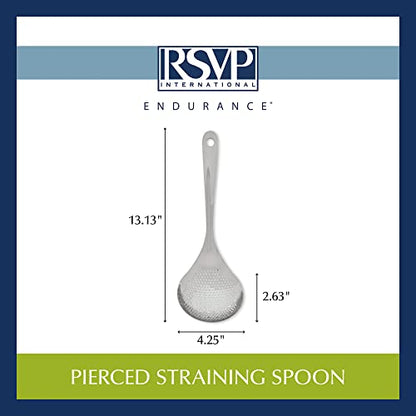 RSVP International Endurance Kitchen Collection Pierced Straining Tools, Spoon, 18/8 Stainless Steel - size: Spoon