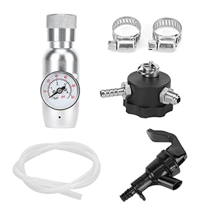 Fdit Portable Beer Dispenser Tap Kit with CO2 Mini Regulator for 64oz 128oz Growlers Stainless Steel Brewing Equipment Homebrew Kegging Accessories