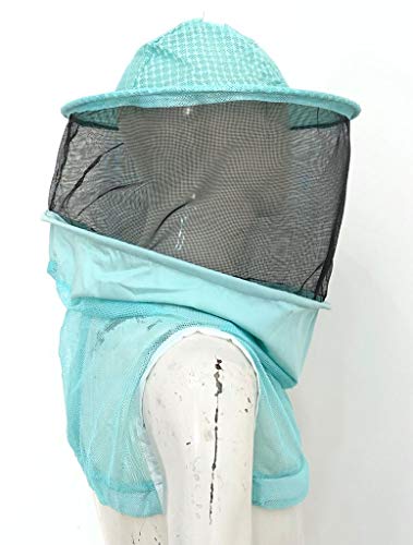 Clothes & Leather Gear Three Layer Ventilated Beekeeping Veil in Round (Aqua, 3 Layer HAT) - color: Aqua