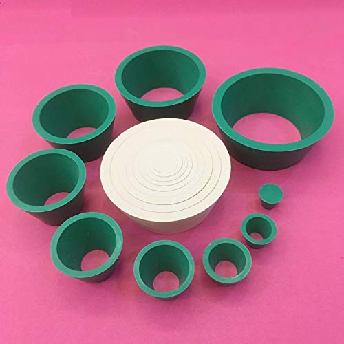 9 Count Filter Adapter Cones Set, Buchner Funnel Flask Adapter Set, Tapered Collar - color: green