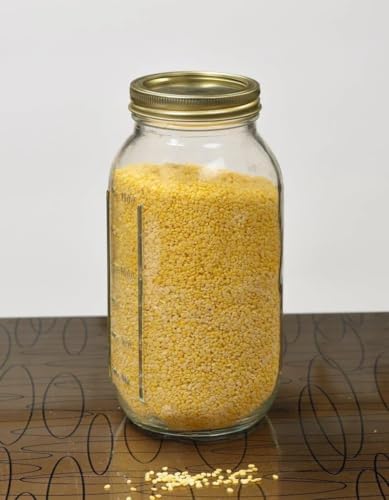 64 oz Mason Jars, Wide Mouth Half Gallon Canning Jars with Lids and Rings, 6-Pack Extra Large Glass Jars for Home Canning and Pantry Storage