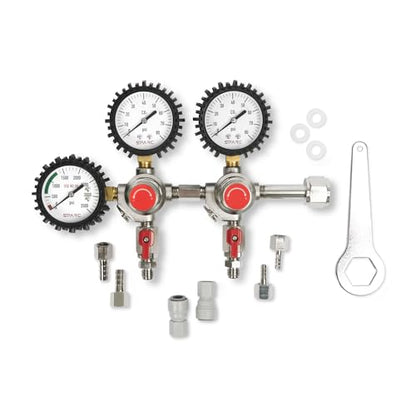 SPARC Premium Gen2 Dual CO2 Regulator for Kegerator - Double Tap C02 Regulator for Kegs - Draft Beer, Soda, Kombucha - CGA320-2YR USA Warranty